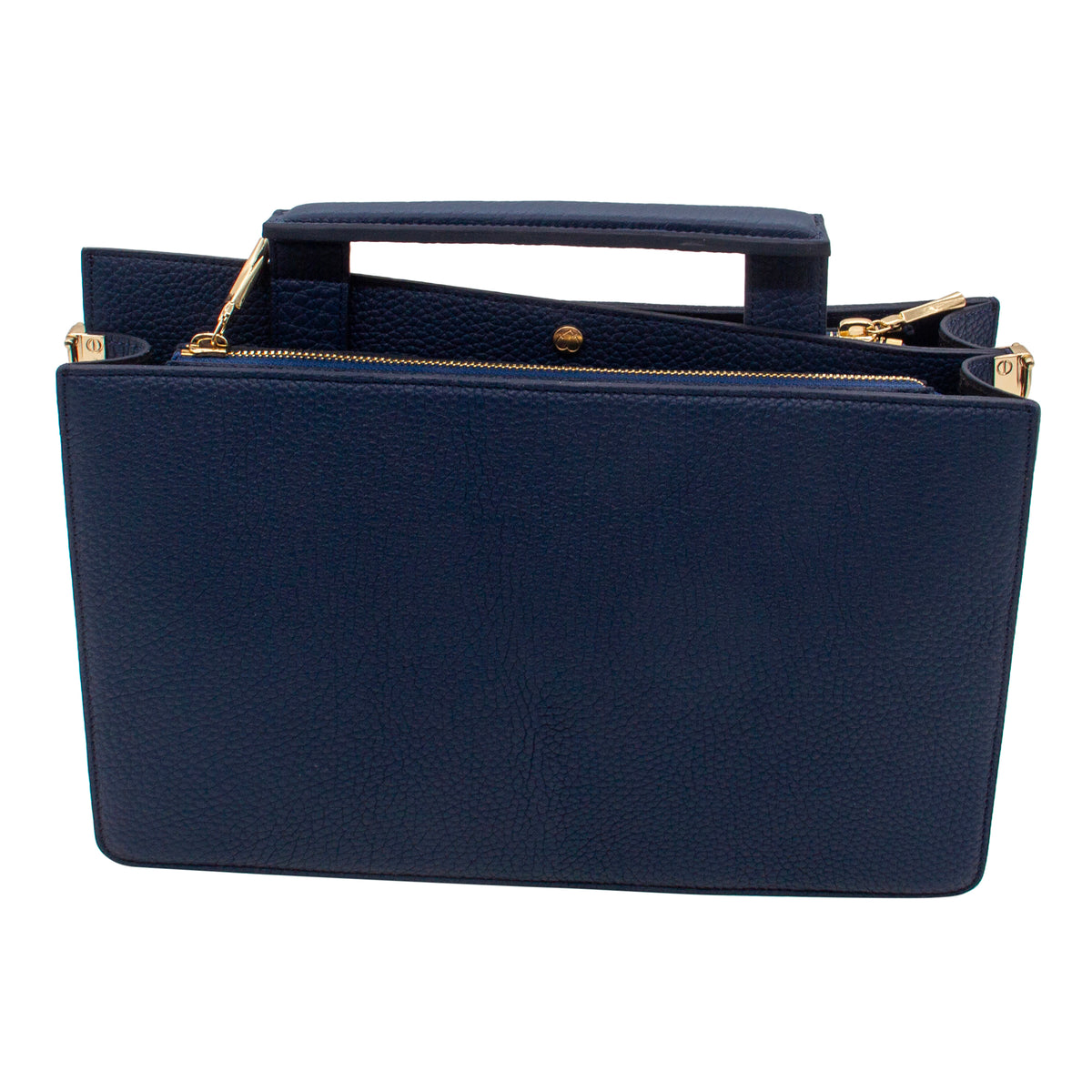 Navy Blue Dover Top Handle Bag – Elegant Leather Handbag – Emily Jones