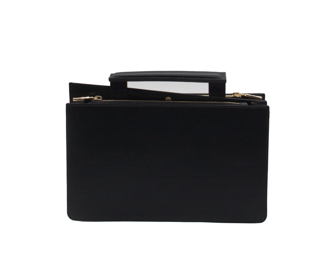 Black Dover Top Handle Bag – Sleek Recycled Leather Handbag
