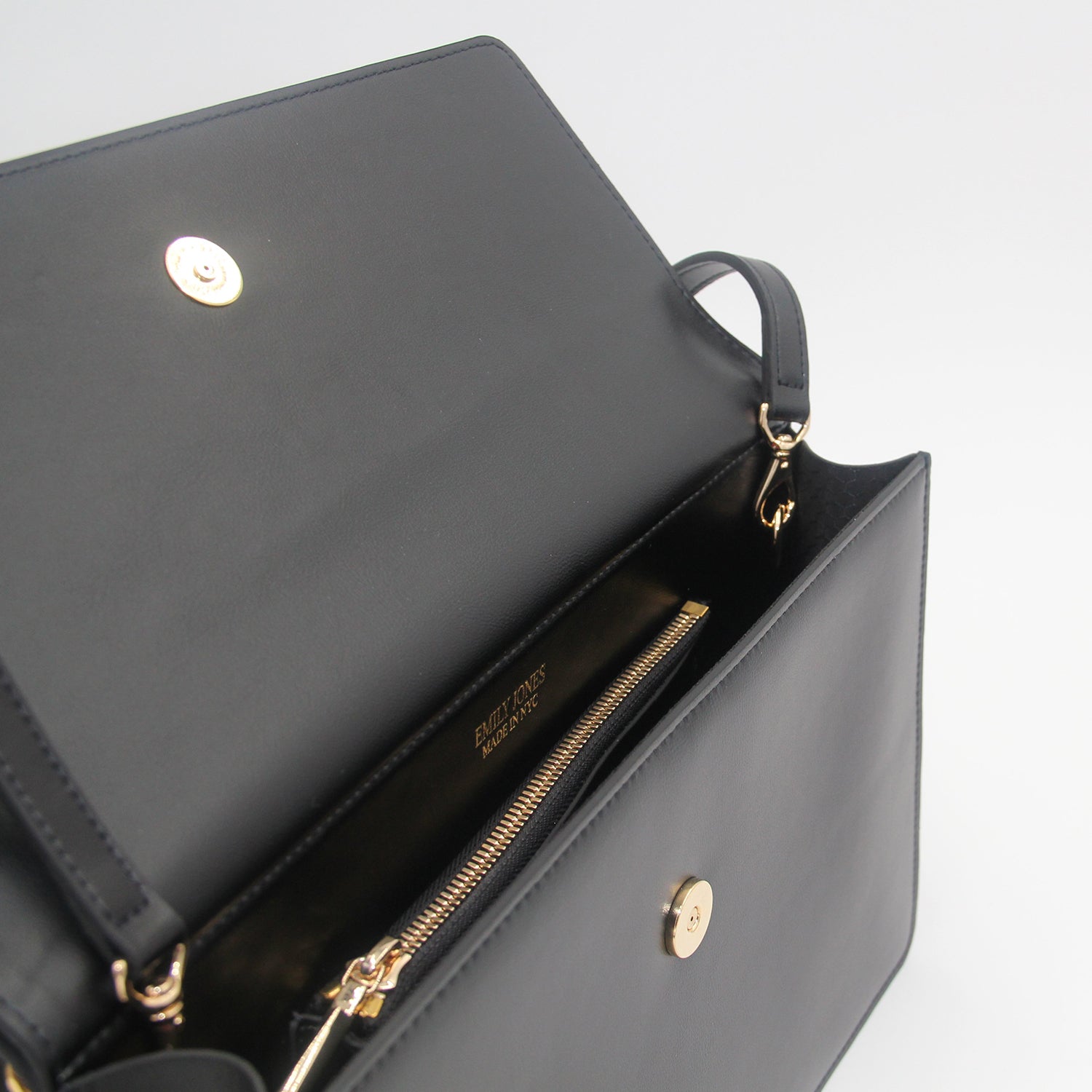 Pearl Black Soft Double Flap Crossbody Bag