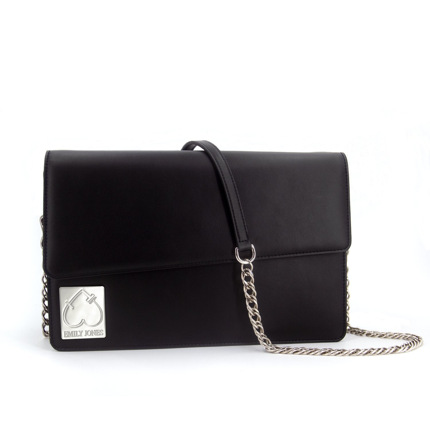 Pearl Black Soft Double Flap Crossbody Bag
